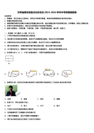 甘肃省秦安县重点达标名校2023-2024学年中考物理猜题卷含解析.doc