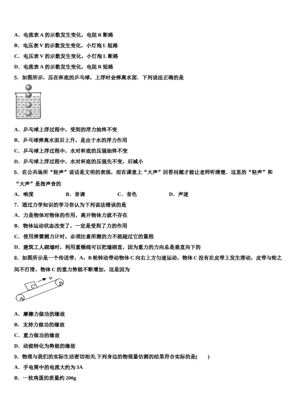 福建省三明建宁县联考2023-2024学年中考四模物理试题含解析.doc_第2页