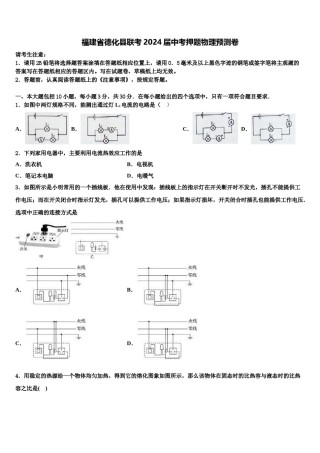 福建省德化县联考2024届中考押题物理预测卷含解析.doc