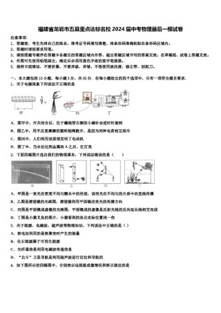 福建省龙岩市五县重点达标名校2024届中考物理最后一模试卷含解析.doc