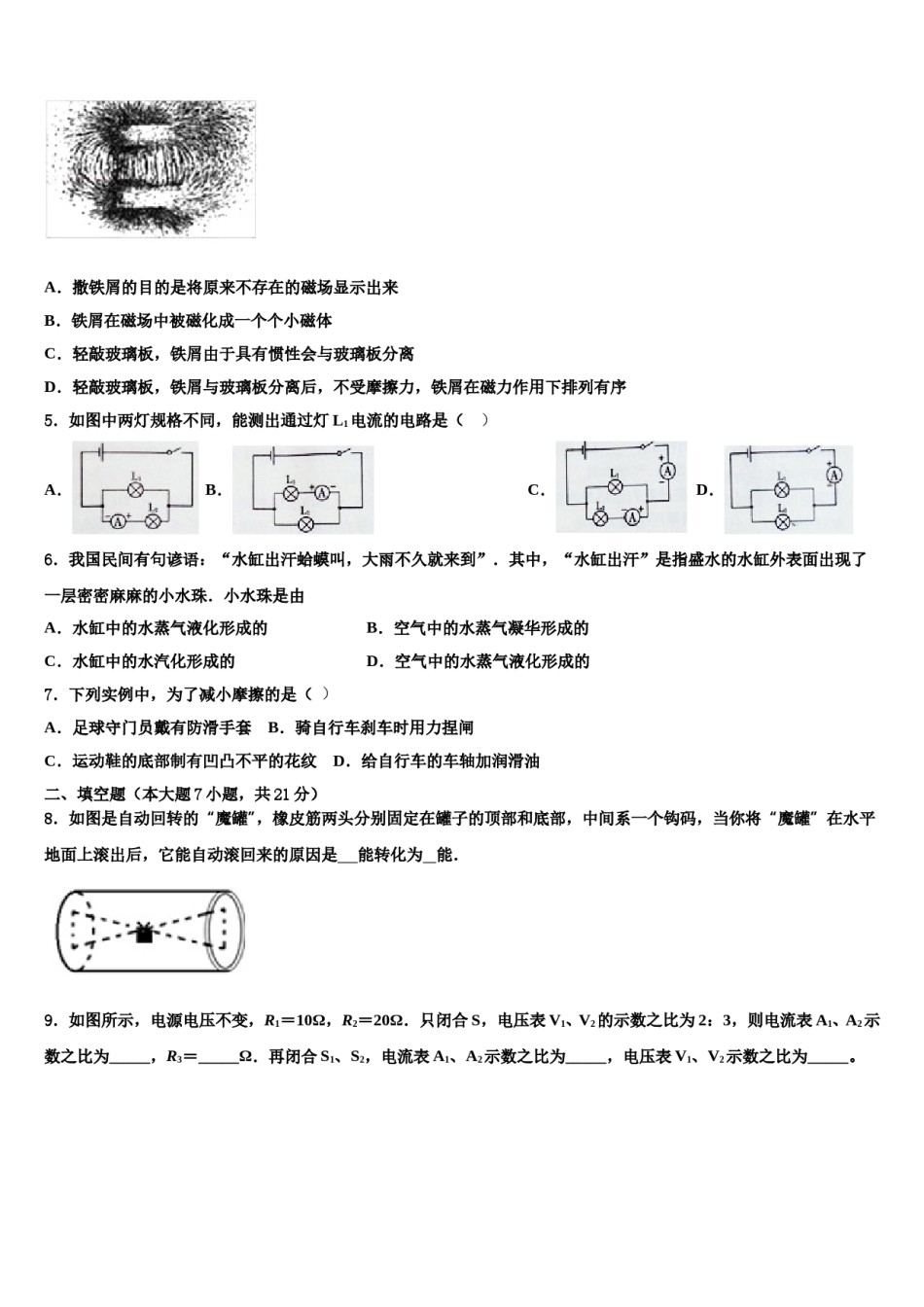 莱芜市市级名校2023-2024学年中考冲刺卷物理试题含解析.doc_第2页
