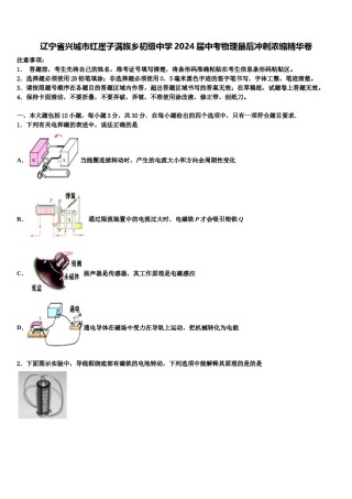 辽宁省兴城市红崖子满族乡初级中学2024届中考物理最后冲刺浓缩精华卷含解析.doc
