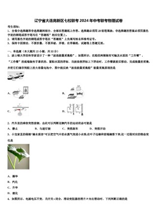 辽宁省大连高新区七校联考2024年中考联考物理试卷含解析.doc