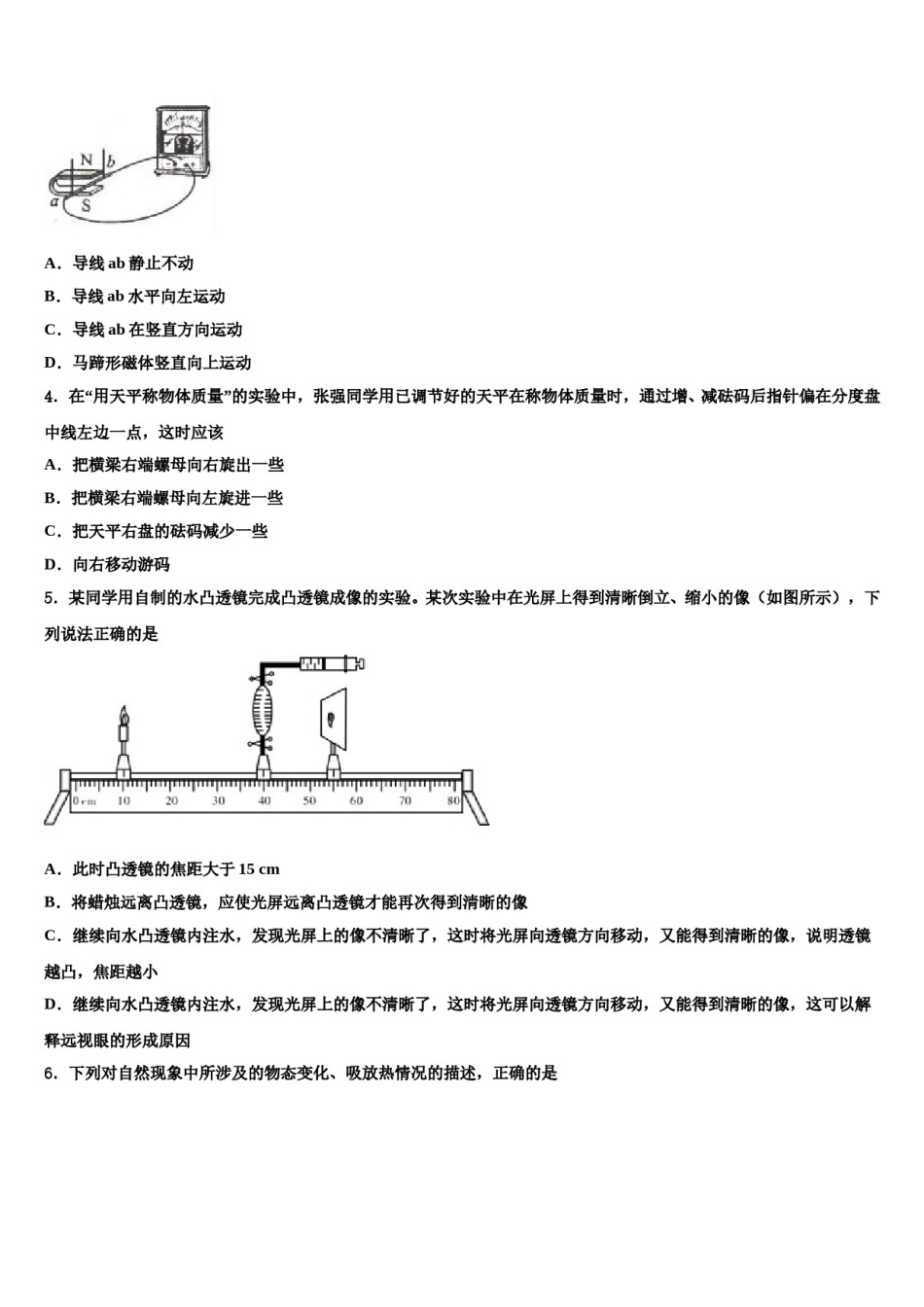 辽宁省沈阳134中学2024届中考适应性考试物理试题含解析.doc_第2页