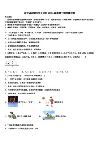 辽宁省辽阳市太子河区2024年中考三模物理试题含解析.doc