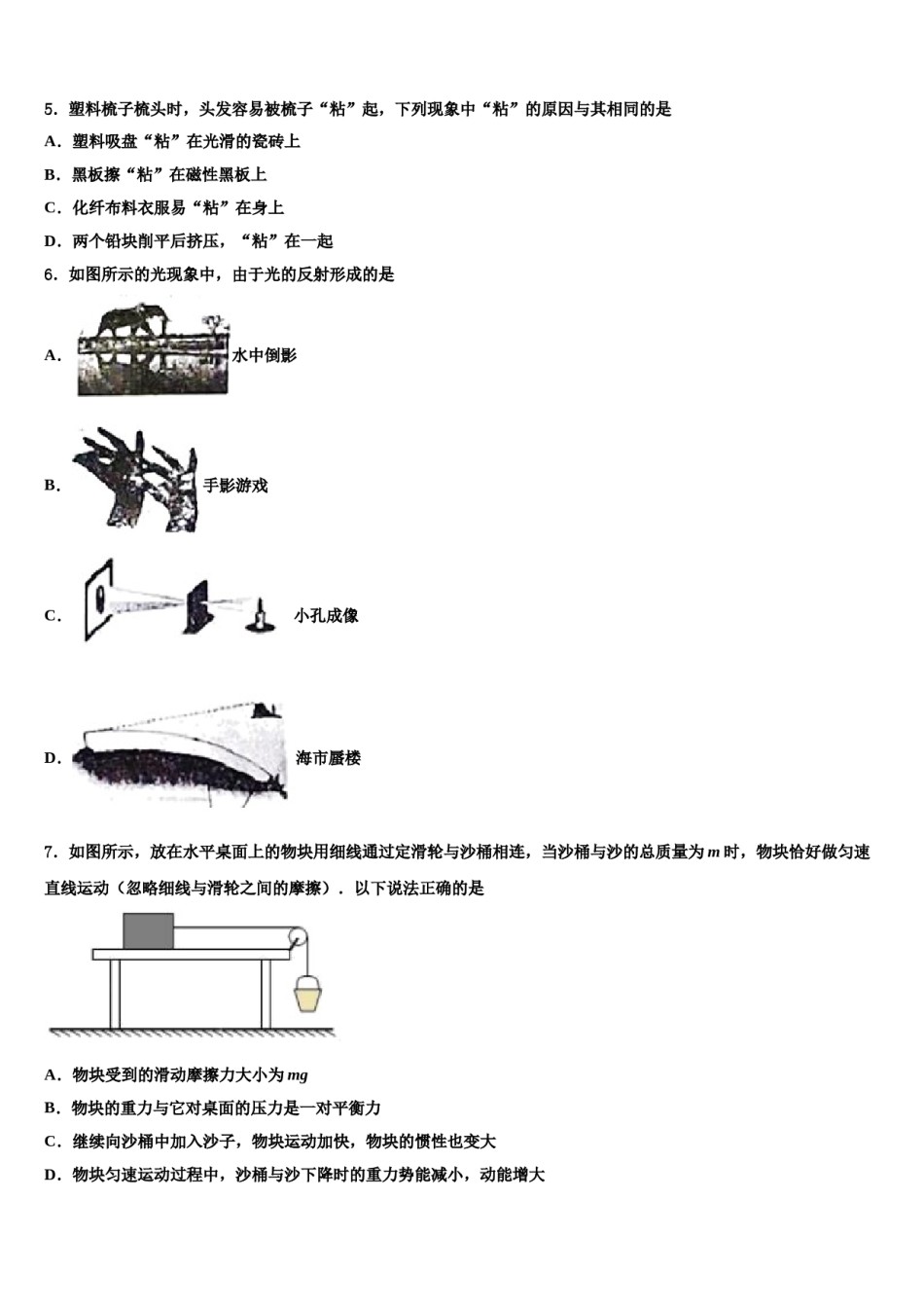 重庆市开州区镇东初级中学2024届中考物理四模试卷含解析.doc_第2页
