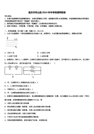 重庆市秀山县2024年中考物理押题卷含解析.doc