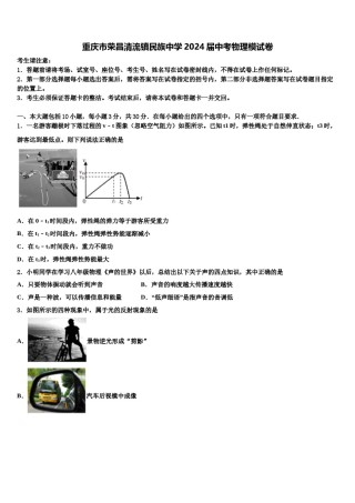 重庆市荣昌清流镇民族中学2024届中考物理模试卷含解析.doc