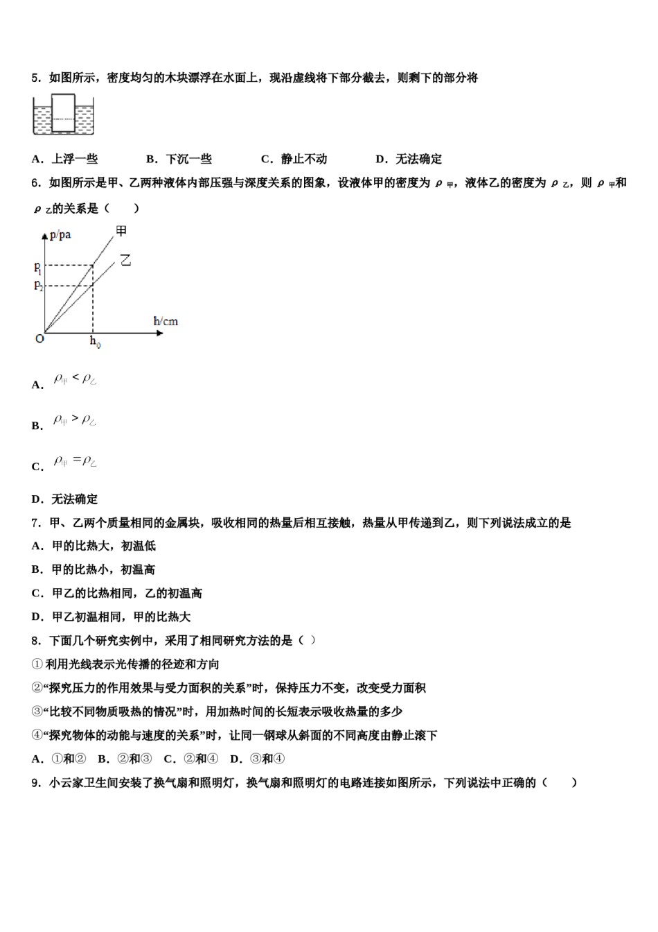 长沙市重点达标名校2023-2024学年十校联考最后物理试题含解析.doc_第2页