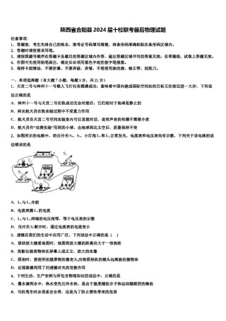 陕西省合阳县2024届十校联考最后物理试题含解析.doc