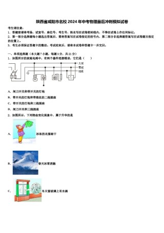 陕西省咸阳市名校2024年中考物理最后冲刺模拟试卷含解析.doc