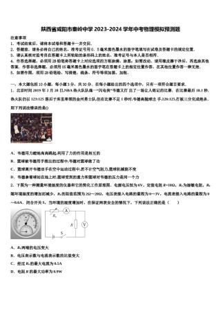 陕西省咸阳市秦岭中学2023-2024学年中考物理模拟预测题含解析.doc