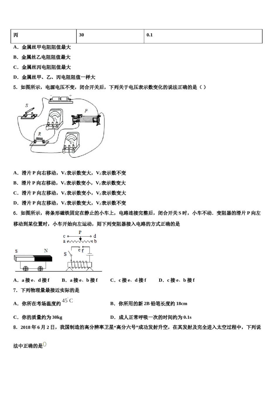 陕西省蓝田县达标名校2024年中考物理模拟精编试卷含解析.doc_第2页