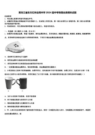 黑龙江省东方红林业局中学2024届中考物理全真模拟试题含解析.doc