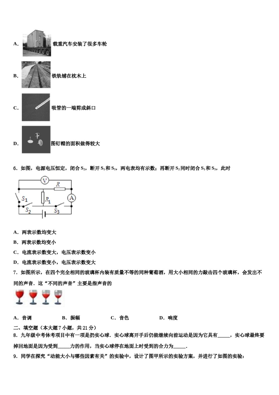 黑龙江省哈尔滨市阿城区朝鲜族中学2023-2024学年中考物理最后冲刺模拟试卷含解析.doc_第2页