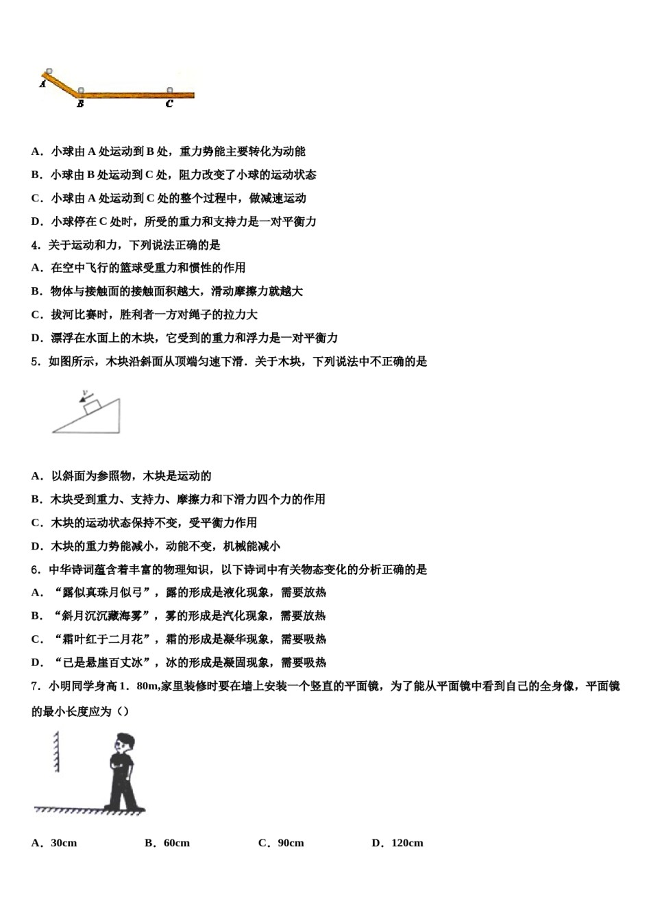 黑龙江省大庆市第十九中学2024届中考联考物理试题含解析.doc_第2页