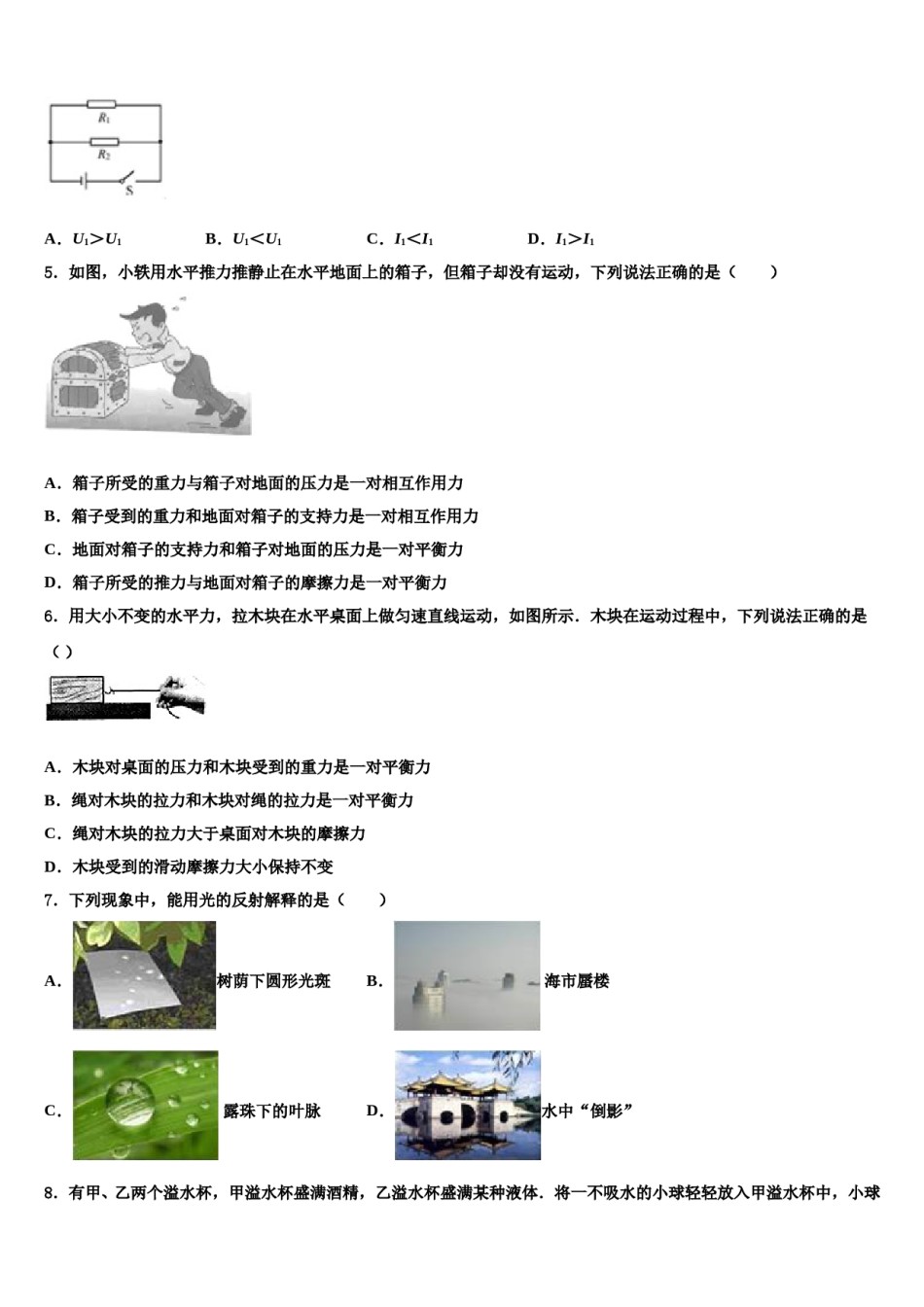 黑龙江省重点中学2023-2024学年初中物理毕业考试模拟冲刺卷含解析.doc_第2页