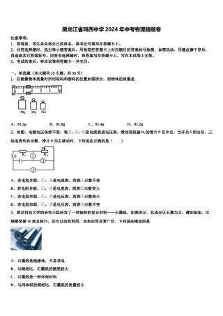 黑龙江省鸡西中学2024年中考物理猜题卷含解析.doc